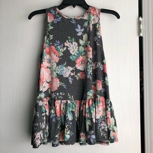 Floral Peplum Tank